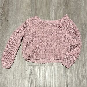 Sears Pink Ribbed Knit Cropped Sweatshirt 12M